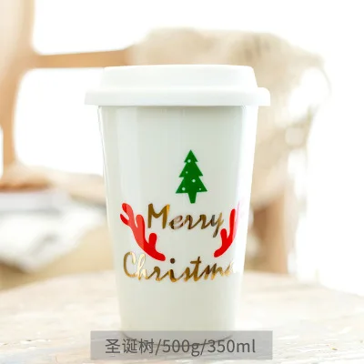 

Mikenda 350ml New Merry Christmas Present Ceramic Creative Mug Tea Cup Drinkware Gift for Friend