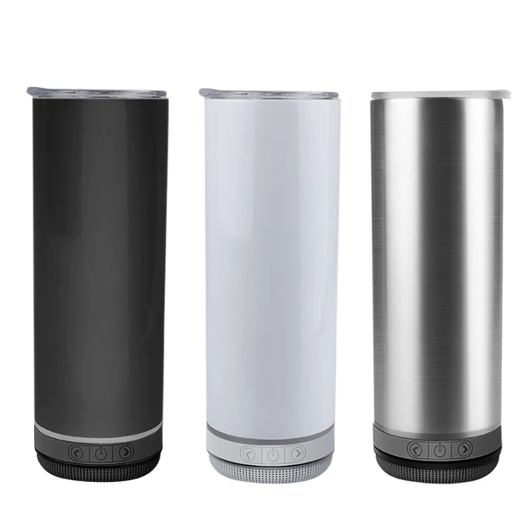 

500mL Creative Wireless Music Tumblers Straight Stainless Steel Wireless Speaker Cups Portable Sublimation Speaker tumbler