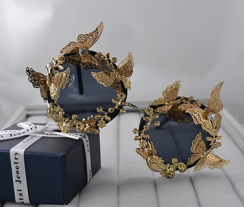 

2020 ELVA Baroque Personality Butterfly Folding Sun Women Fashion Eye Sunglasses