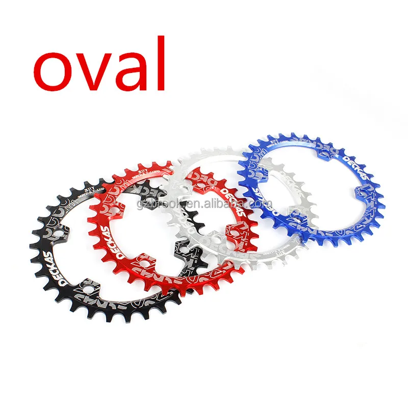 

Deckas oval Chainring MTB Mountain bike bicycle chain ring BCD 96mm 32/34/36/38T plate 96bcd for 7-11 speed M7000 M8000 M9000, Gold/black/blue/red