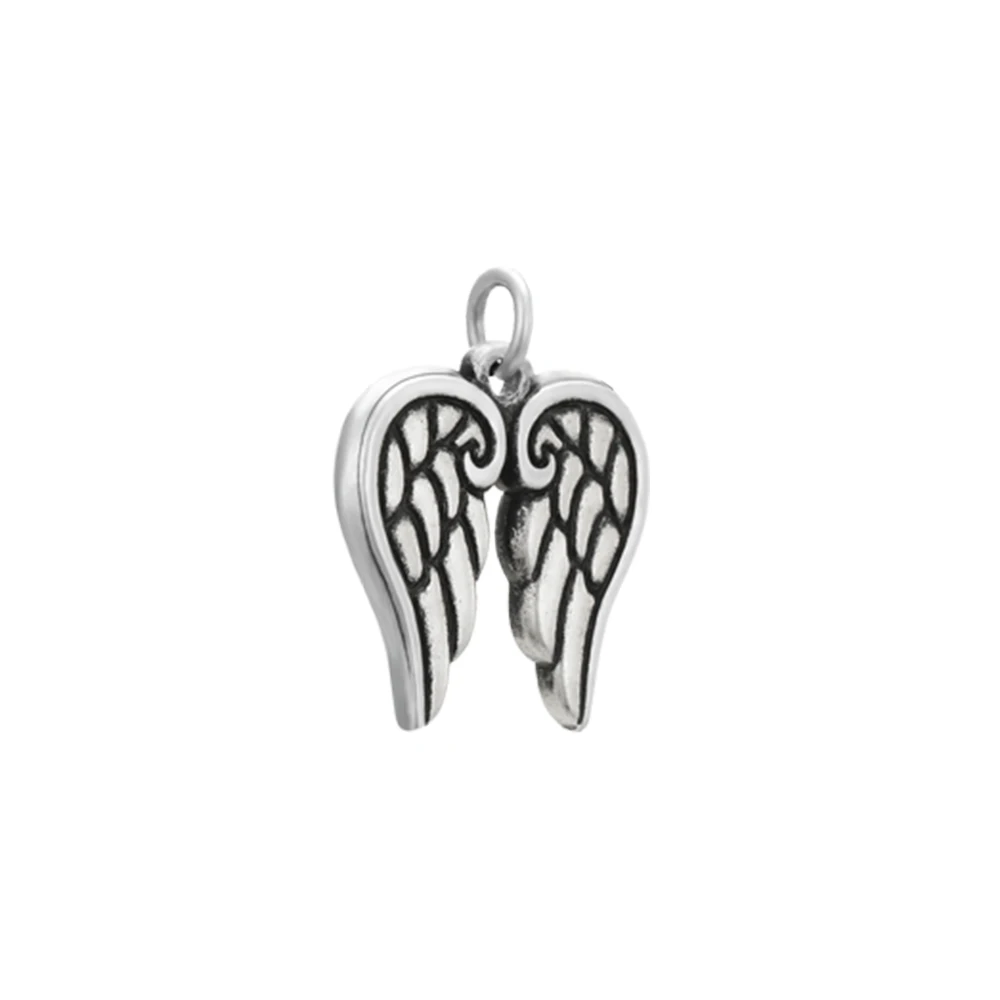 

Wholesale high quality jewelry making supplies wing love lock style stainless steel silver accessories