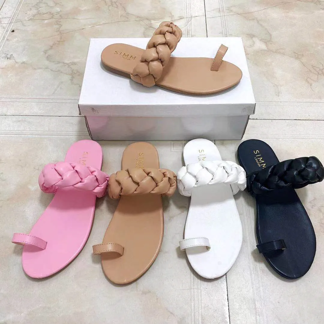 

LX-886 fashion hot sell high quality woven braid cross strap flip toe pu leather flat sandals flip flop slipper for women, Picture show , squine colors