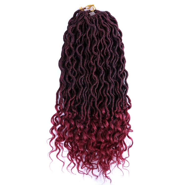 

Drop Shipping Synthetic Fiber Private Label Messy Loc Braid Blonde Nu Wavy Crochet Hair Goddess Faux Locs