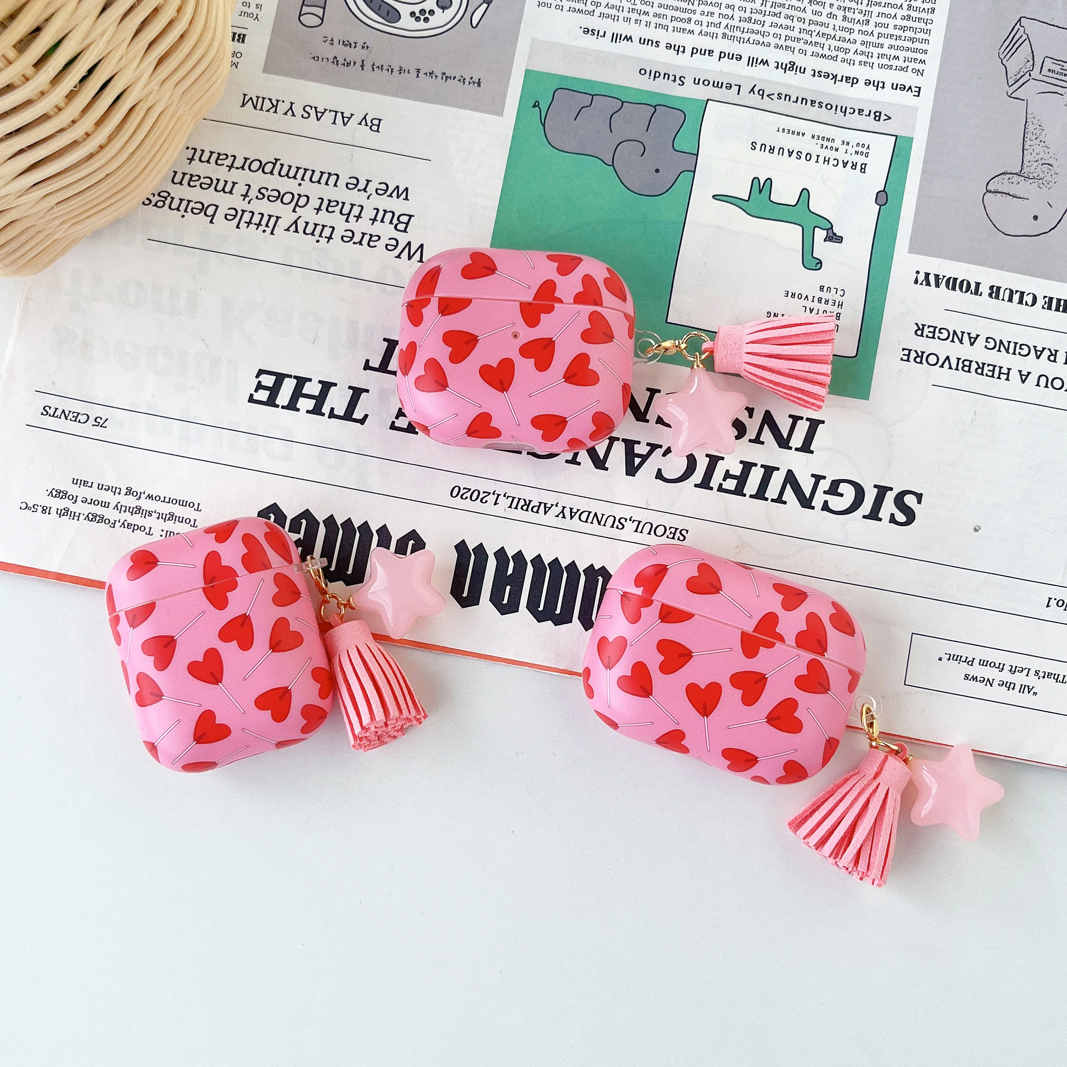 

New product loving heart tpu Earphone protective cover tassel earphone box earphone shockproof case for airPods pro 1 2 3