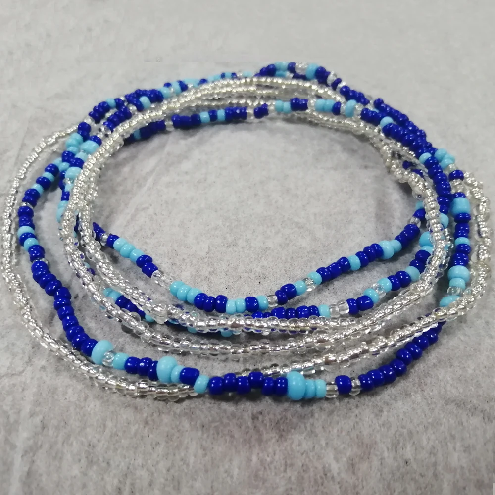 

African Style Waist Beads Summer Beach Jewelry Beads Colorful Accessories Waist Beads With Elastic, As pictures