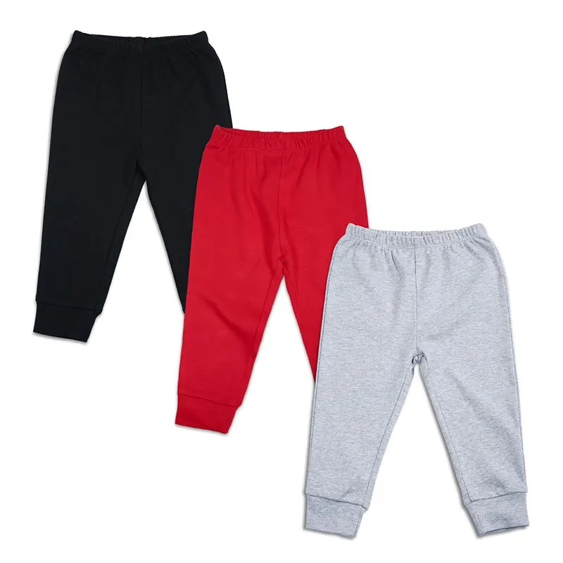 

Wholesale Cheap Unisex 100% Cotton Baby Pants Newborn Long Pants Full Length One Piece Baby Boy Pants, Black,gray,blue,red