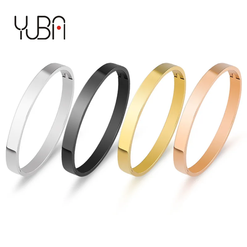 

Amazon Hot Sale 4-10MM Fashion Stainless Steel Bracelet Mens Simple Silver Glossy Round Bangles & Bracelets Jewelry
