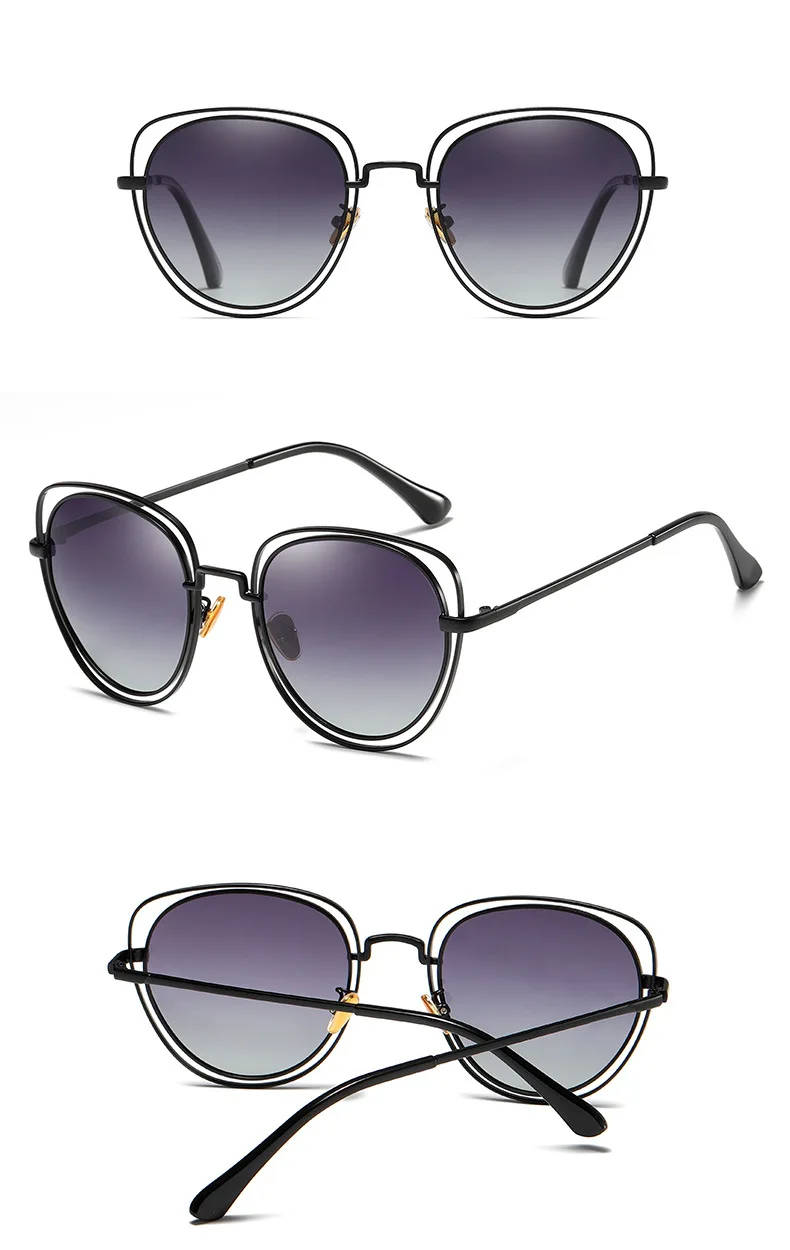 Wholesale Cat 3 UV400 Circular Frame Ladies Polarized Women Sunglasses