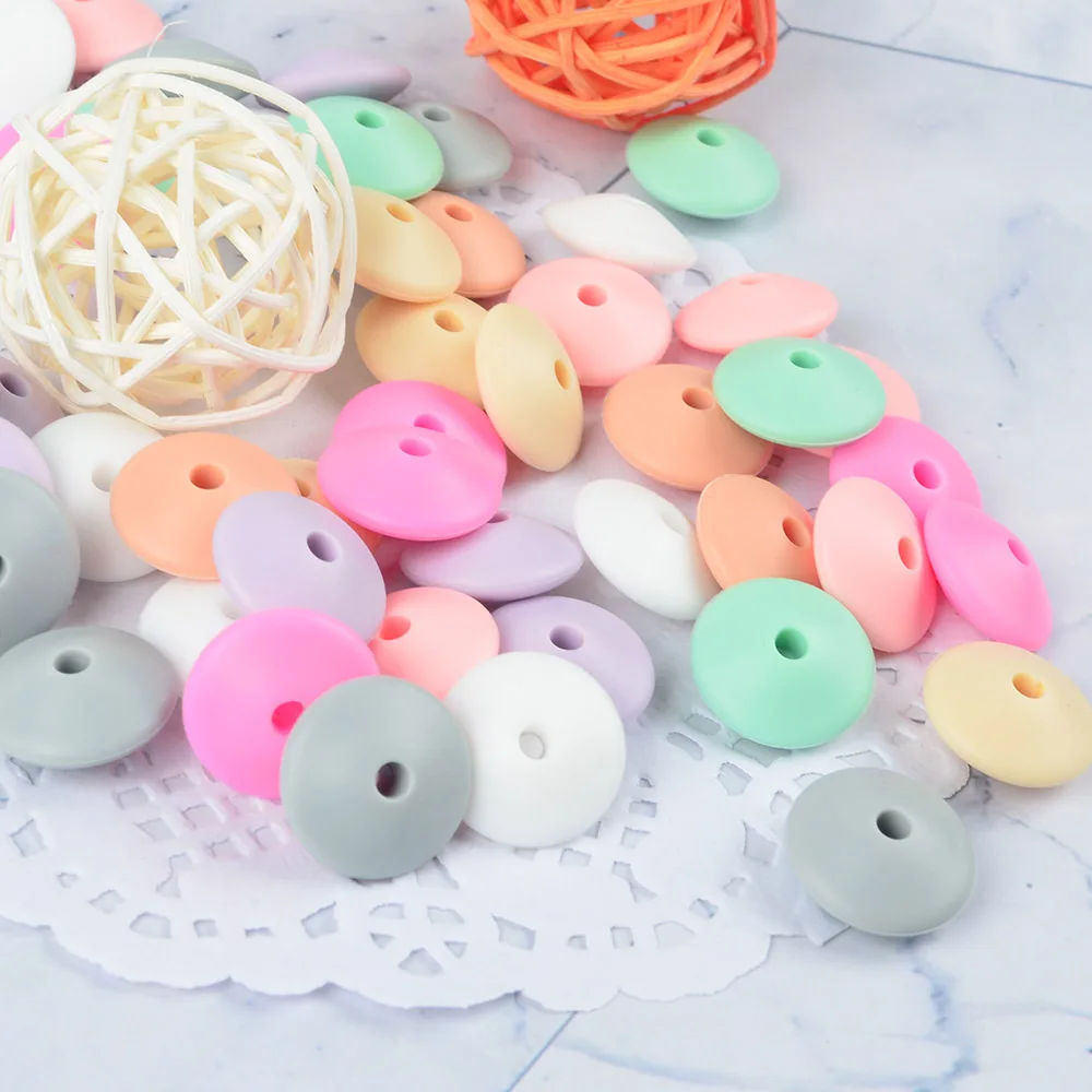 

Eco-friendly BPA Free  Lentil Silicone Beads For Baby Teething Wholesale, 16 colors, welcome to customize colors