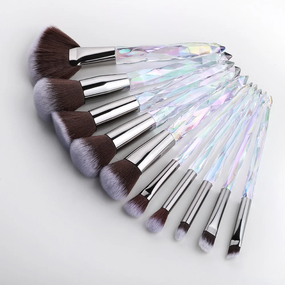 

Free Sample Makeup Brushes Crystal Handle Makeup Brush Set Custom Logo Make Up Brushes