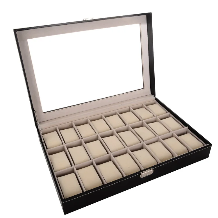 

24 Slot Watch Box Watch Jewelry Box Watch Box For Jewelry Packages, Black color
