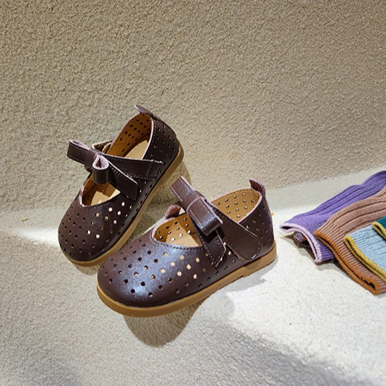 

2021 Fashionable casual children's princess bowtie single shoe flats