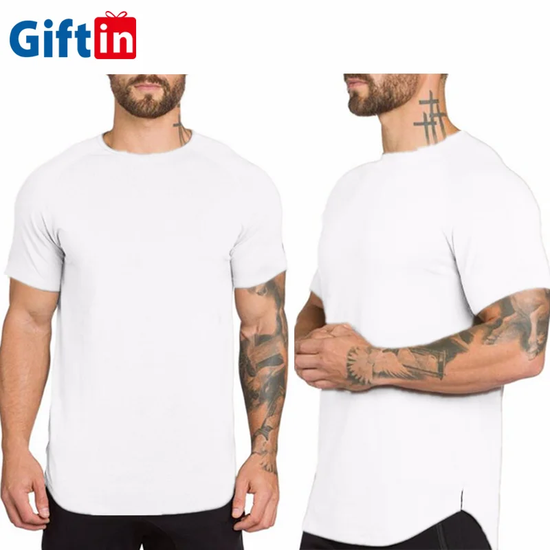 

Extend round sweep hip hop t-shirt curved hem long line gym muscle fitness tshirts logo printing custom, White , black , arm green , gray , khaki
