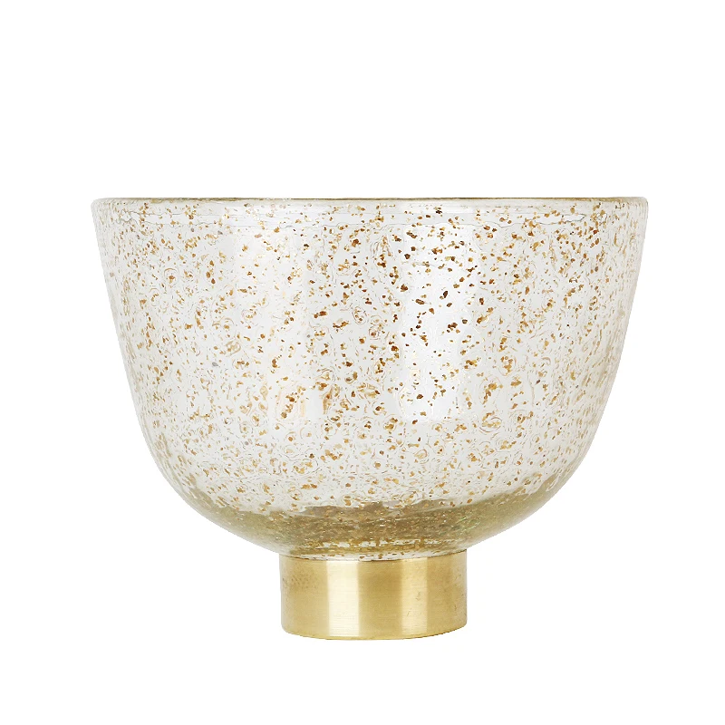 

Home Goods Decoration Glass Serving Bowls Modern Luxury Decorative Gold Footed Fruit Bowls For Table