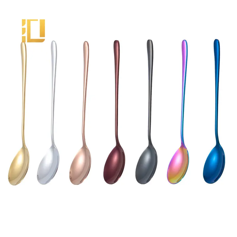 

portable flatware Colored dinner spoon, stainless steel spoon set in cutlery case, Silver, gold, rose gold, black, blue, purple, pale gold