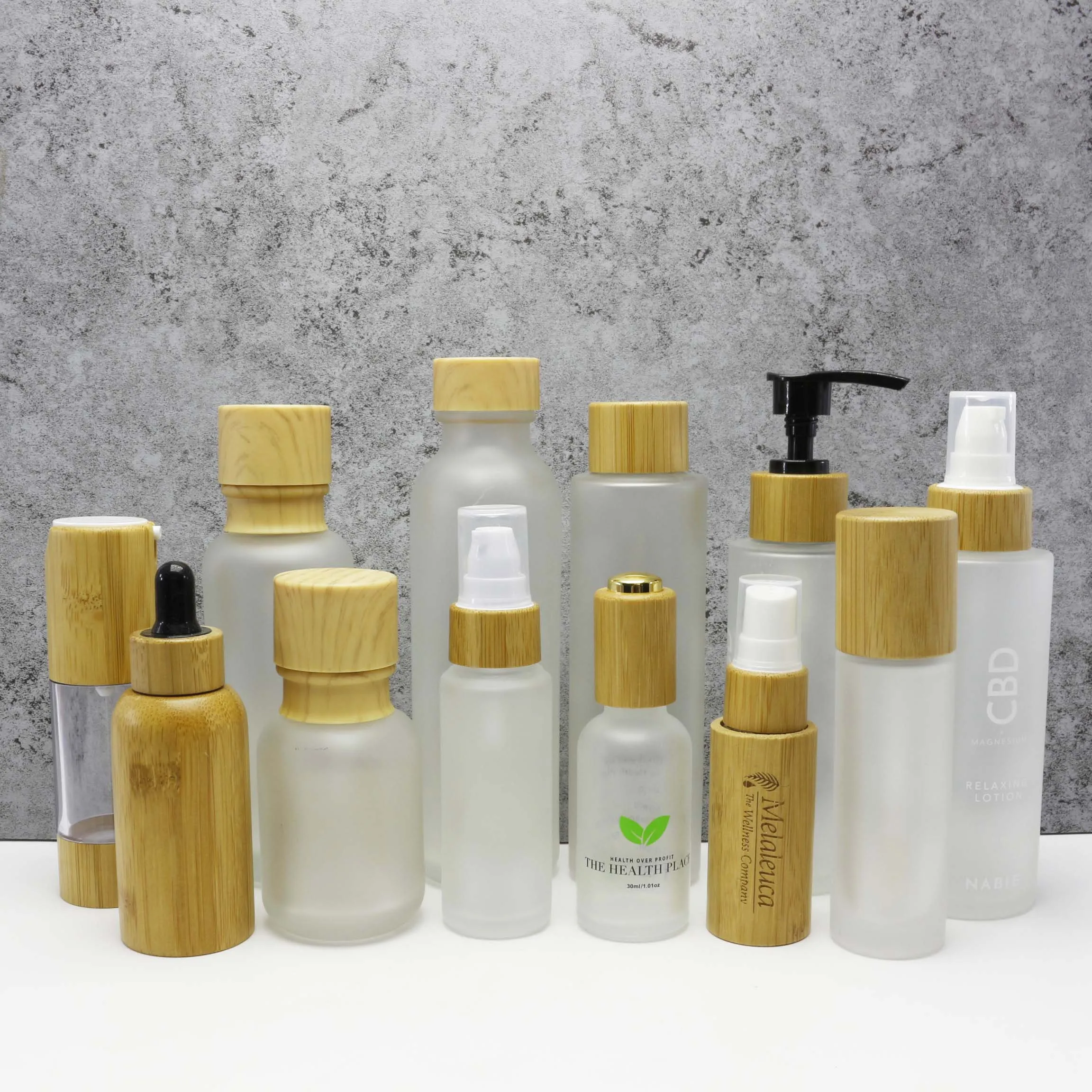 天然生物降解竹制化妆品容器 5g 30g 50g 100g 150 200g pp 塑料包装