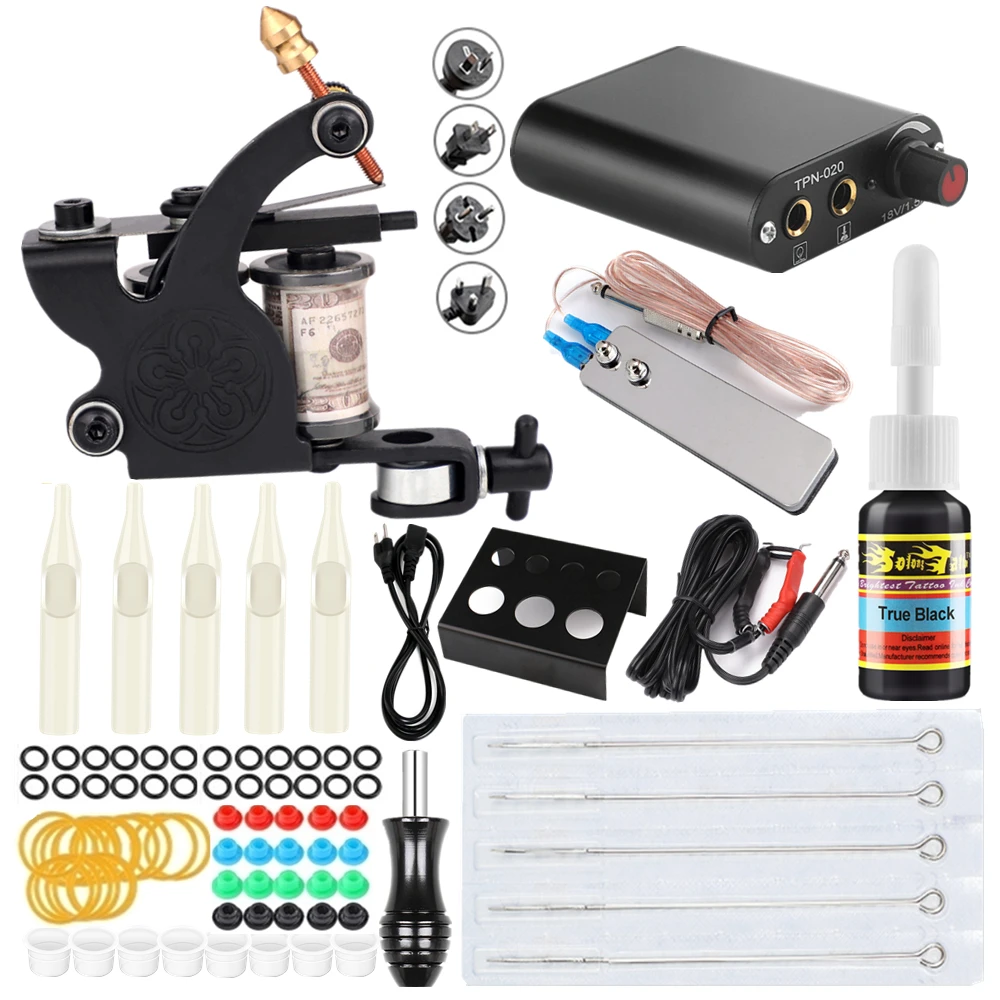 

Coil machine set full set equipment tattoo tools beginner tattoo set