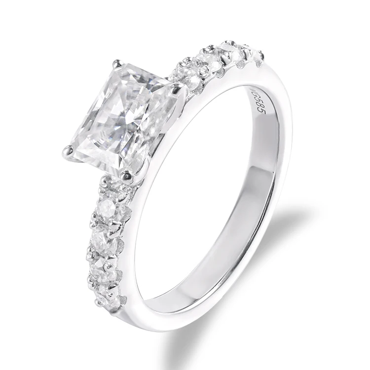 

Classic Jewelry D VVS1 Moissanite Ring 18K Soild White Gold Wedding Rings Jewelry Women