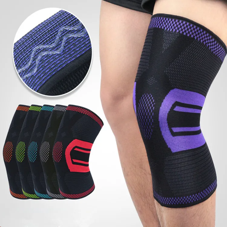 

Customized Compression knitted Breathable Neoprene Knee Support Sleeve For Sports Brace, Purple, blue, green, red, orange, gray