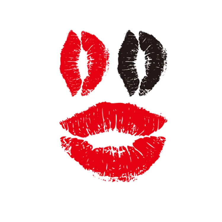 

Painting Art Durable Red Lips Waterproof Tattoo Sticker Body, Cmyk