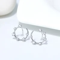 

RINNTIN SE193 Fashion Korean Rhodium Plated Sterling Silver Zirconia Earrings