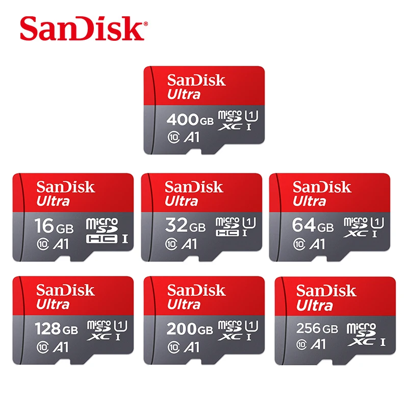 

Wholesale Original SanDisk 32GB 64GB 128GB 200gb 256GB 400gb Flash Micro TF SD Cards A1 Ultra Class 10 U1 U3 A2 Memory Card