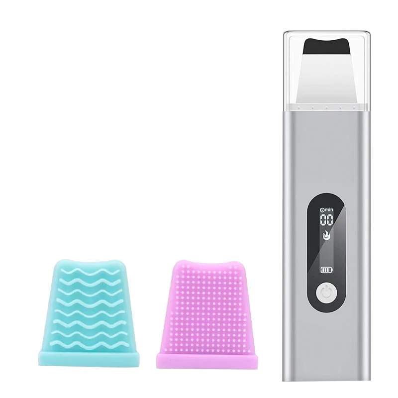 

New product ultrasonic spatula Electric portable sonic skin scrubber facial machine, Blue, red, silver