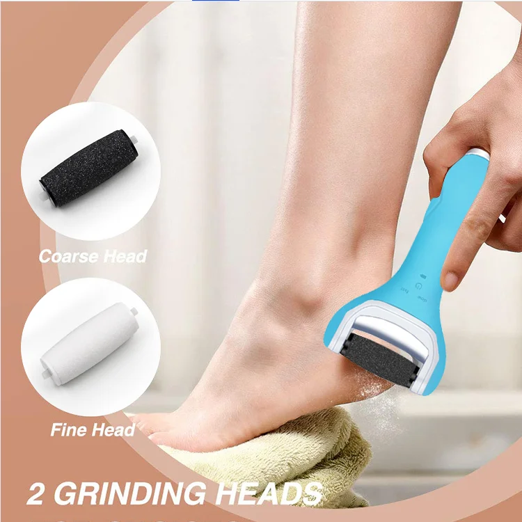 

USB Rechargeable Foot Scrubber Hard Dead Skin Foot File Shaver Professional Vacuum Electric Callus Remover for Feet, Blue / pink