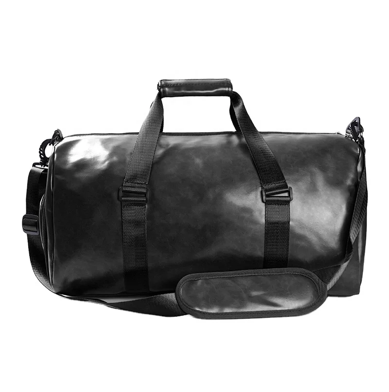 

leather material Wear-resistant black color Unisex use fashionable weekend waterproof duffle bag trolley, Pink