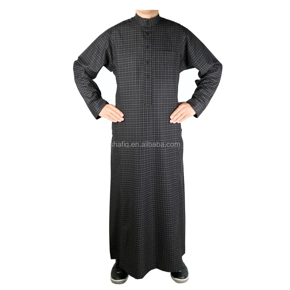 Islamic Men Dishdasha Thobe Jalabeya Dress Abaya Jubba  Collar islamic Dress 54L 