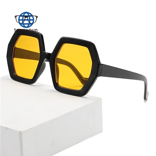 

Teenyoun Classic Trendy Lenses Colorful Shades Large Frame Sunglasses 2023 New Women Irregular Polygon Oversized