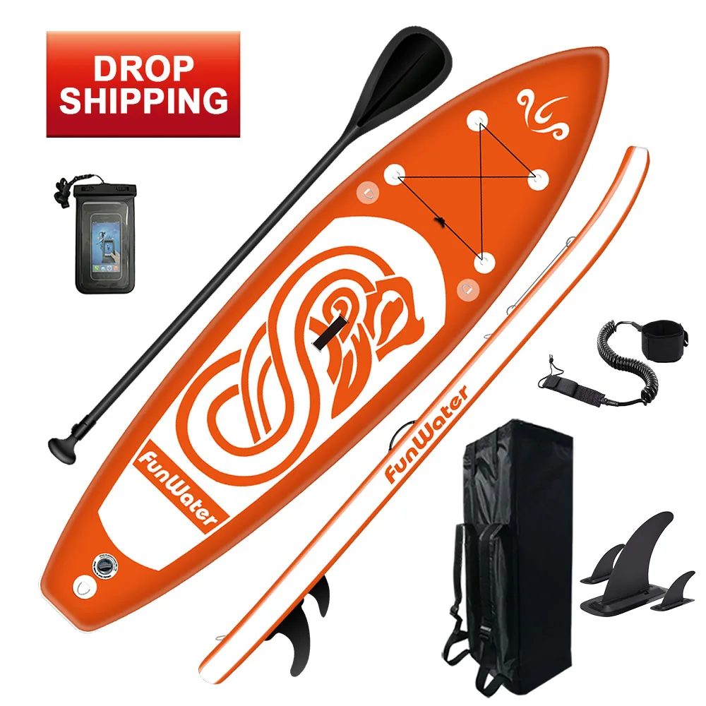 

FUNWATER drop shipping sup paddle board stand up paddl inflat water inflat sup surf paddle board, Blue,orange