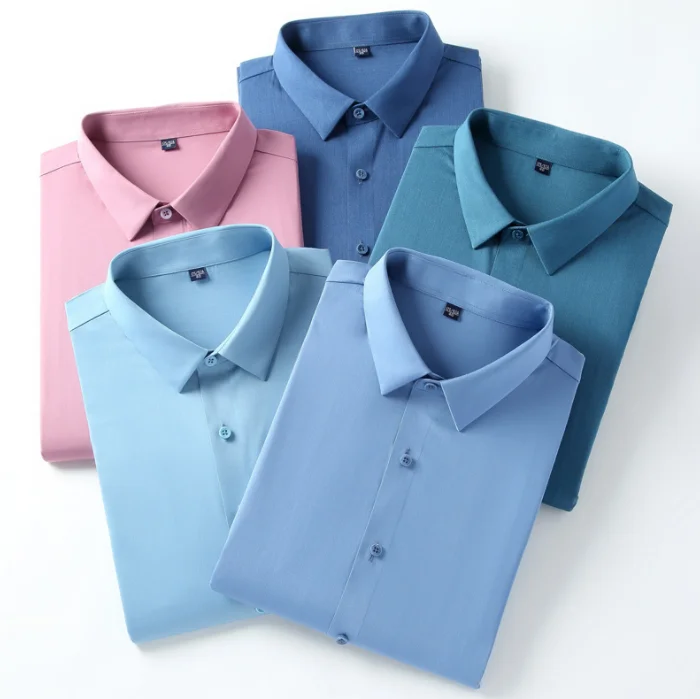 

HG New shirt men's long-sleeved fashion elastic solid color simple breathable non-iron