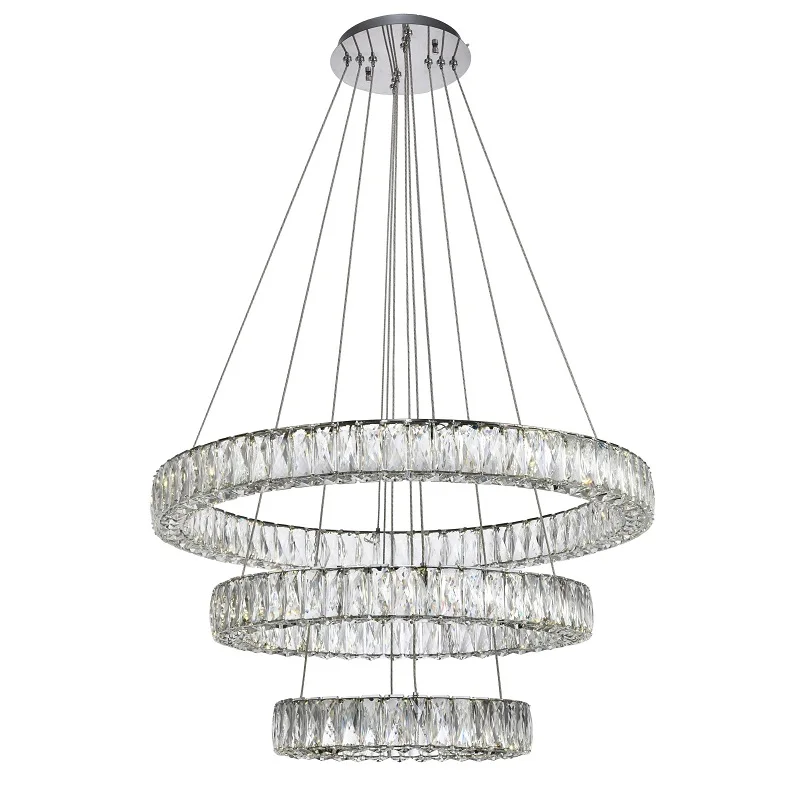 

Modern three ring crystal chandeliers