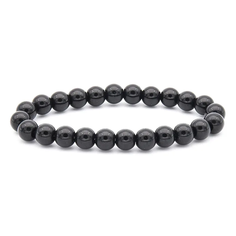 

New 8mm Natural Stone Beaded Bracelet Agate Elastic Beaded Bracelet For Men, Picture shows
