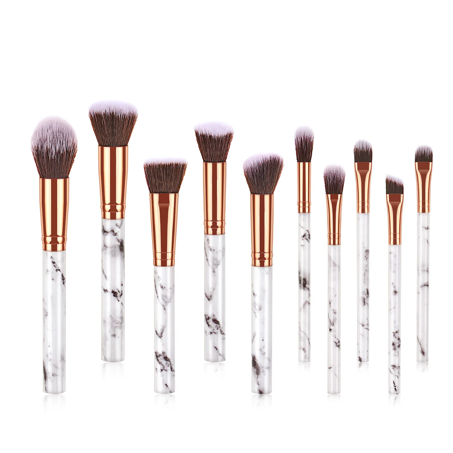 

Fuhan 10 Pcs Oval Changeable DIY Marble Makeup Brushes Set Brochas De Maquillaje