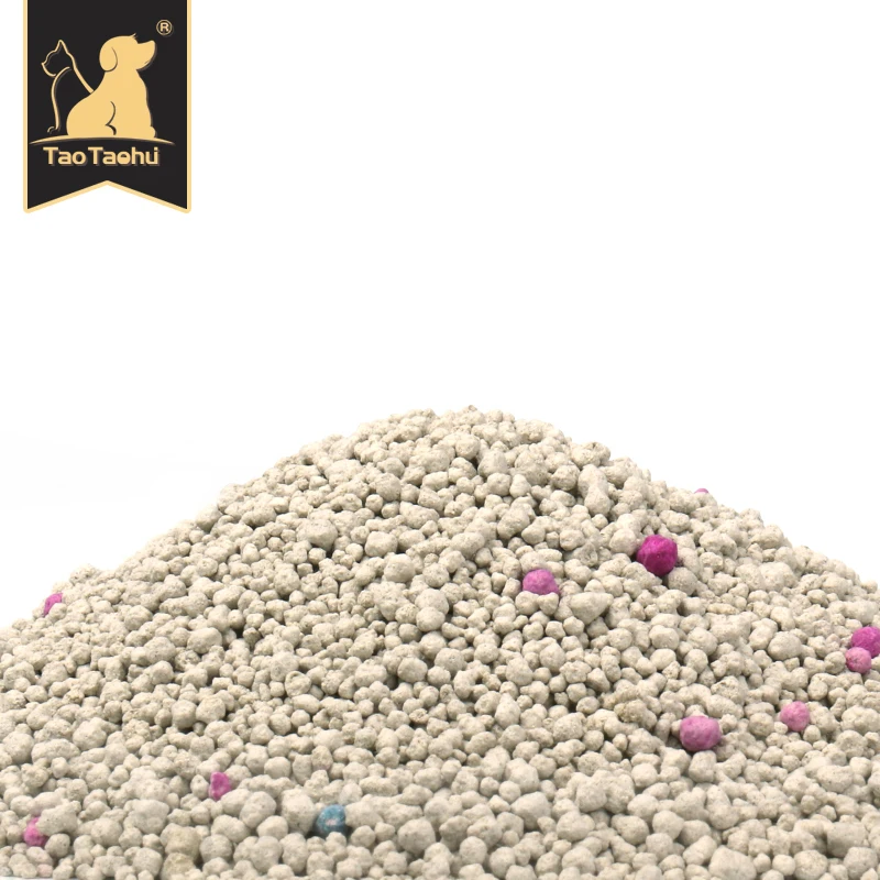 

Factory direct wholesale sale strong clumping cat litter sand dust free Fragrance free 10L color bentonite cat litter, Grayish,can add pink and blue beads