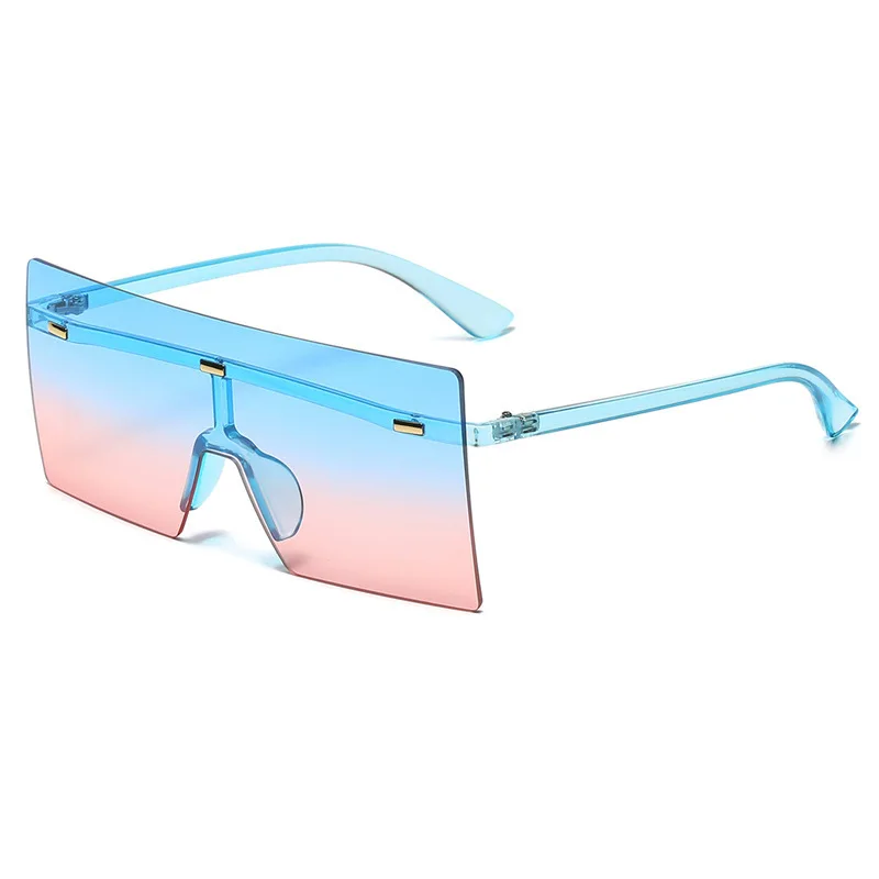 

BK2040 Newest Fashion Women Square Oversized Sunglasses One Piece Lense Rimless Ladies Sun Glasses with logo