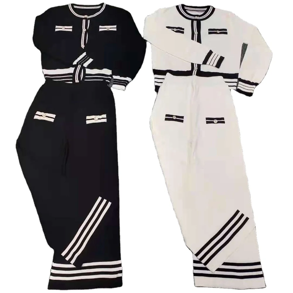 

sportswear knitted ladies autumn jogging suits wholesale sweater set jogging suit