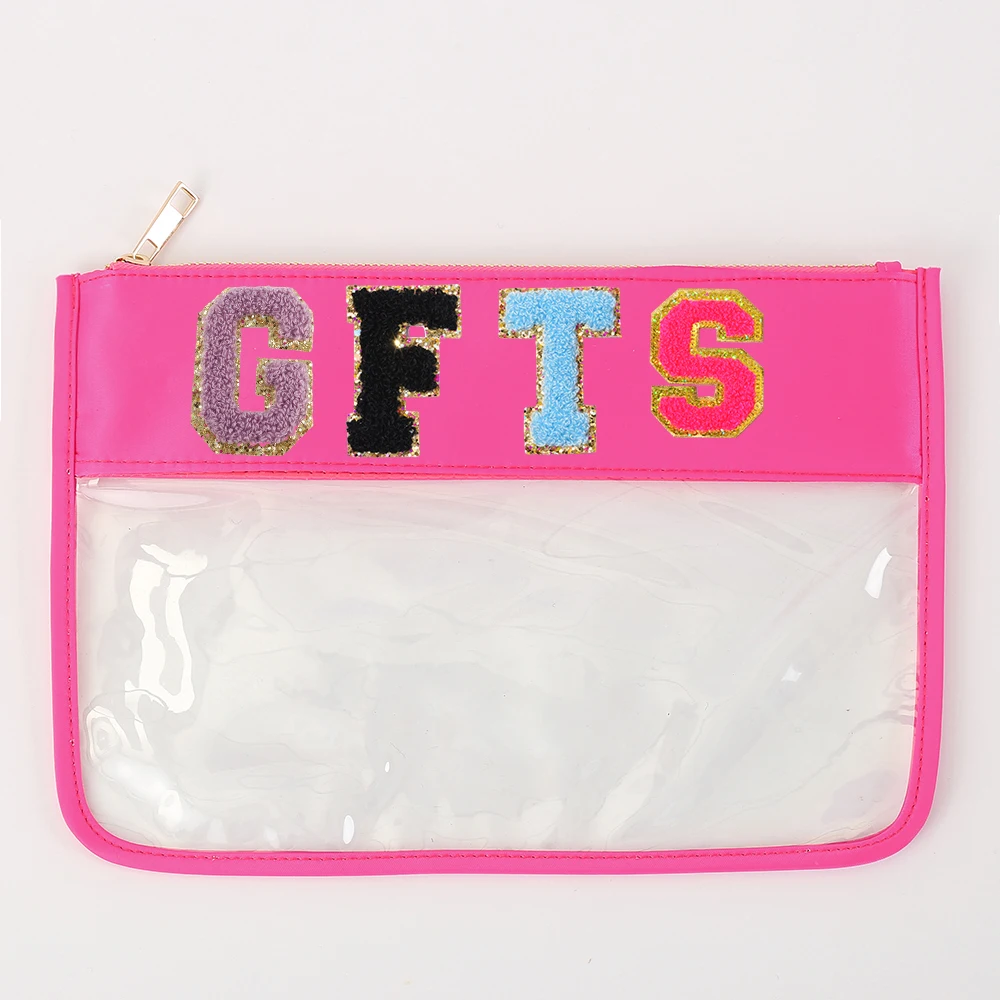 

RTS Portable Transparent Plastic Zippered Cosmetic Toiletry Bag PVC Cosmetic Zipper Bag Clear Flat Pouch