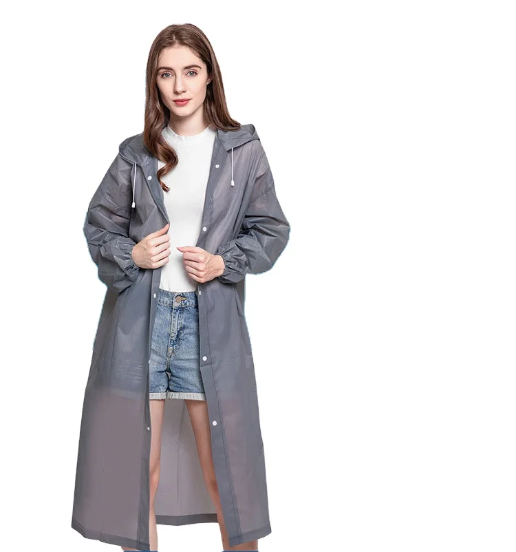 

Not disposable raincoat thickened protective raincoat on foot, fashion button poncho, plastic EVA raincoat for adult men and wom