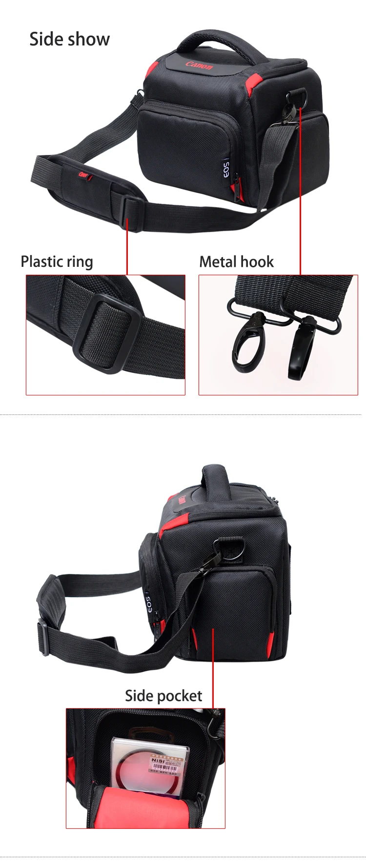 Factory Professional Fashion Waterproof DSLR Camera Case Bags For 50D 60D 70D