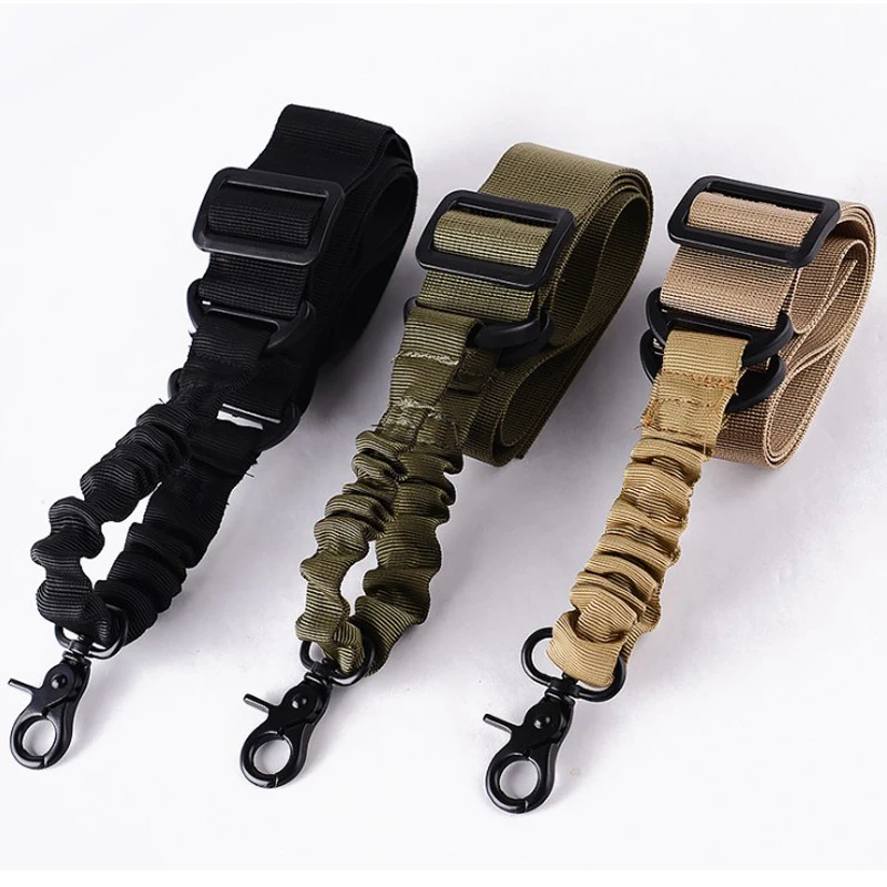 

Military Army Equipment Adjustable Tactical Gun Rifle Sling One Single Point Bungee Rifle Gun Sling Strap With Hook Safety Belt