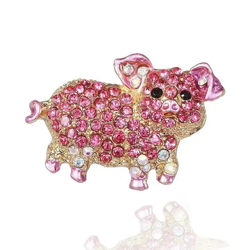 

Free shipping Cute Pig Rhinestone Brooch and Pins Wedding Accessories Fashion Jewelry