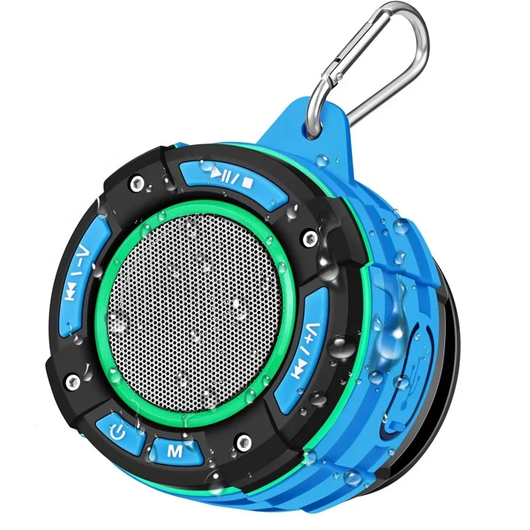 

F021 latest products for amazon new LED waterproof bluetooth speaker with FM radio for shower and outdoor activities