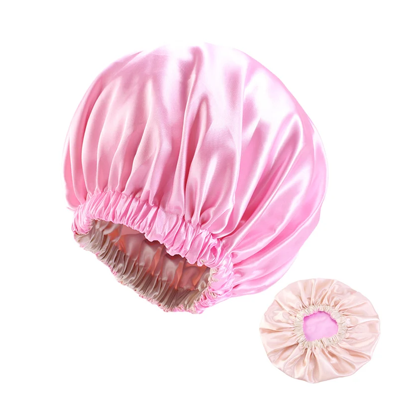 

New Reversible Satin Bonnet Hair Caps Double Layer Sleep Night Cap Head Cover Hat For Curly Springy Hair Styling Accessories