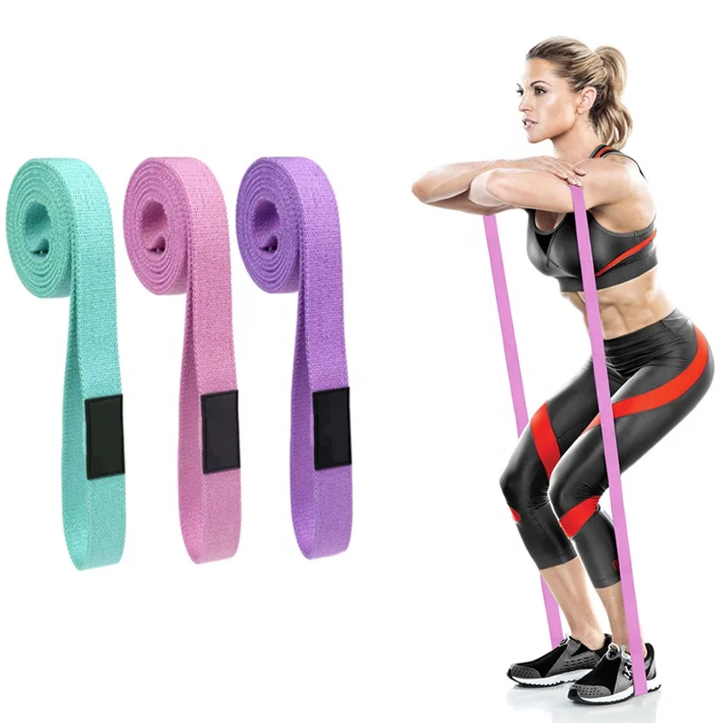 

BOOMBM New Arrival Custom Pull Up Assist Exercise Cotton Band Fitness Elastic Long Fabric Adjustable Resistance Band Set Of 3, Customized