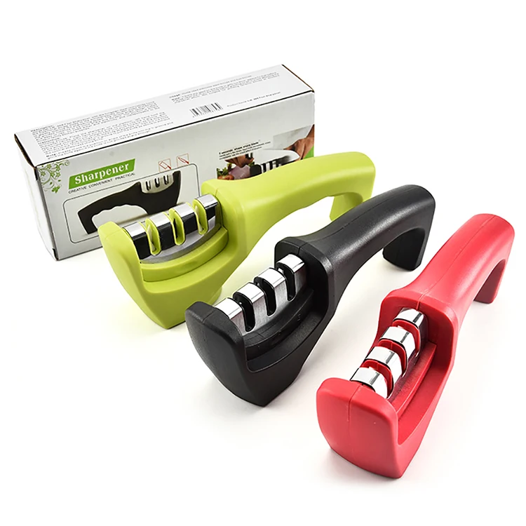 

New Design Idea Hot Selling Products Eco-friendly High Quality Kitchen Knife Sharpener Professional Knife Sharpener Tool, Black