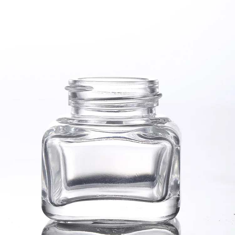 

eco-friendly mini glass storage jars and bottles with custom design gold lid