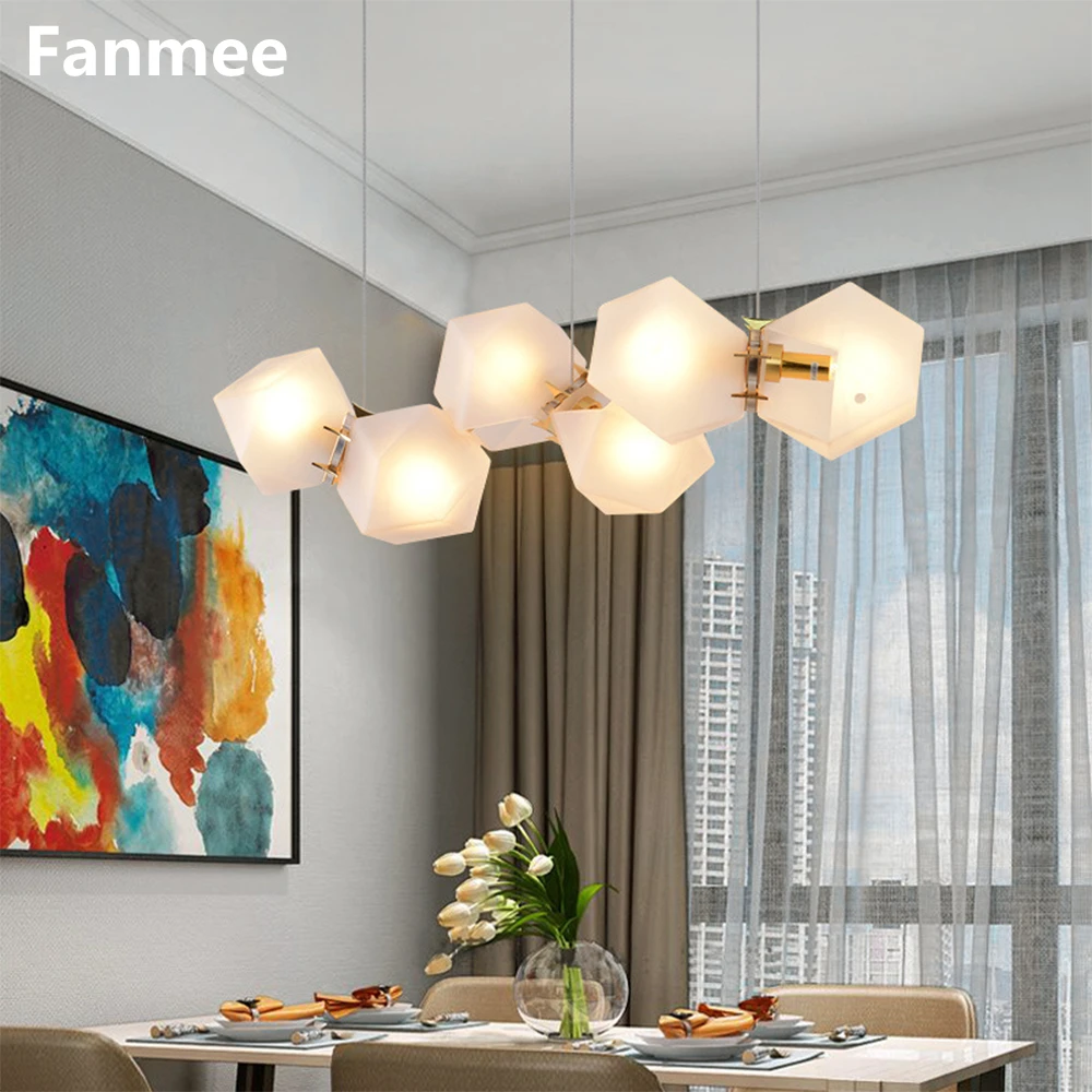 

Nordic LED Pendant Lights Postmodern Ball Glass Metal Chandeliers Lighting Fixture Bedroom Living Room Dining Room Lamps Lustre